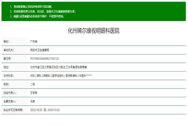 化州晞尔康眼科医院（爱尔眼科）真人口碑评价怎么样？