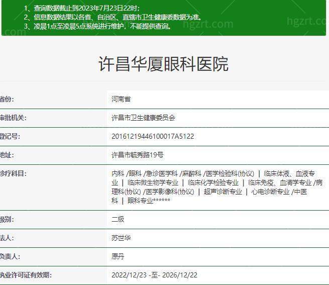 许昌华厦眼科医院医生团队实力强大及骨干医生简介