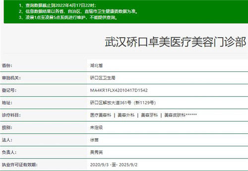 武汉硚口卓美医疗美容门诊部是正规医院吗？
